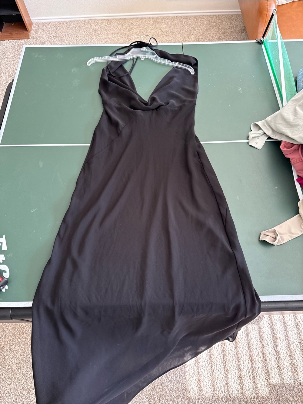 Zara Black Asymmetrical Halter Midi Dress